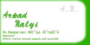 arpad malyi business card